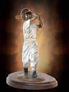 Little League baseball sculptures in bronze, baseball ballpark statues and monuments, sports sculptures, public sports monuments by monumental bronze sculptor, Tom White, bronze sculptures of boys playing baseball, commission sports award trophies, College Baseball Foundation's Brooks Wallace Award for Shortstop Player of the Year designed by Tom White